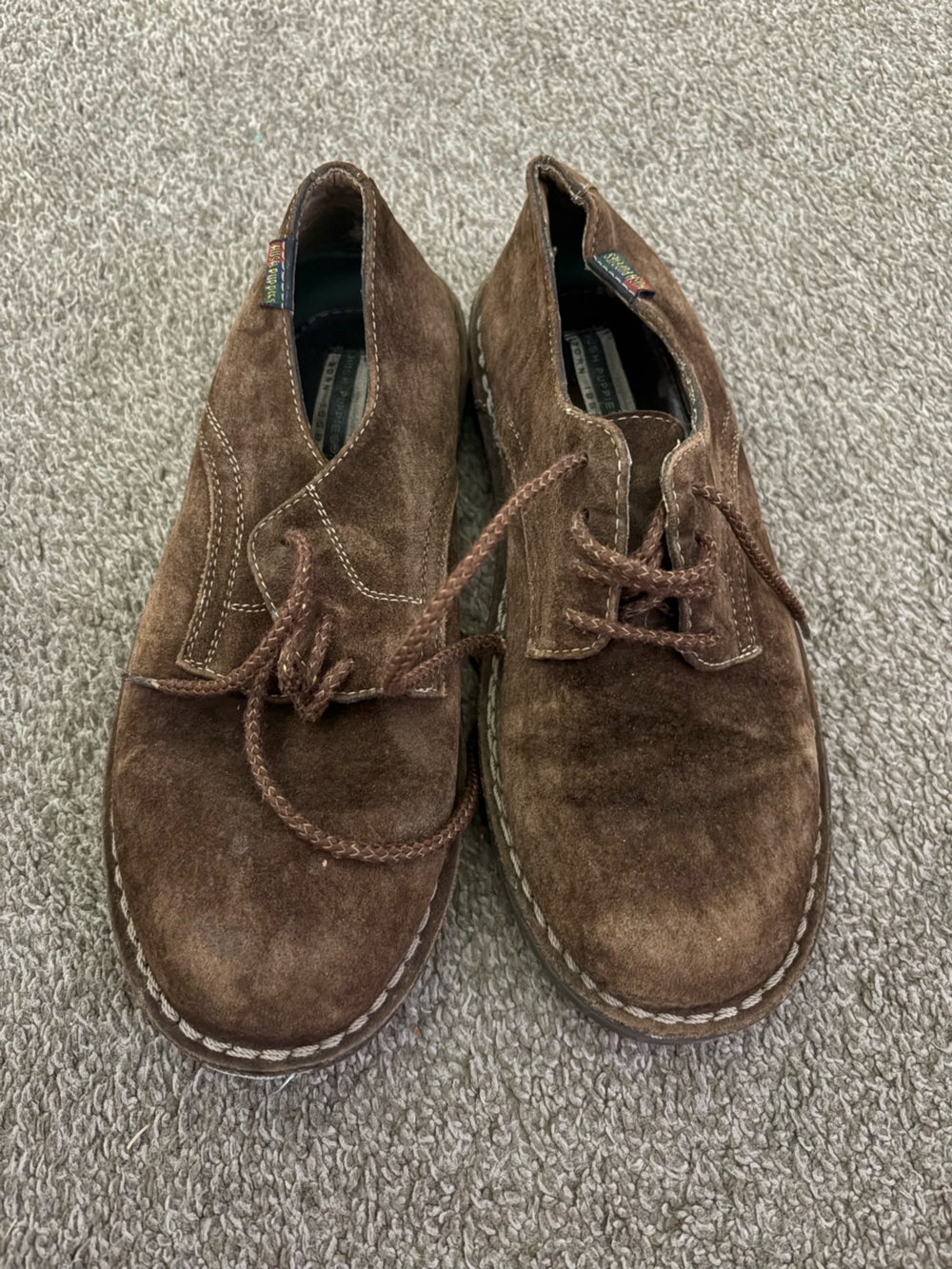 Hush Puppies Brown Suede Lace-Up Kids Dress Shoes